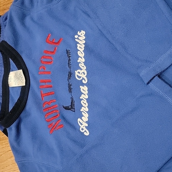 Lands' End 2 piece Fleece Footed Striped Pajamas - Picture 2 of 7